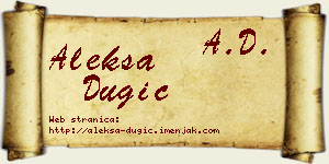 Aleksa Dugić vizit kartica
